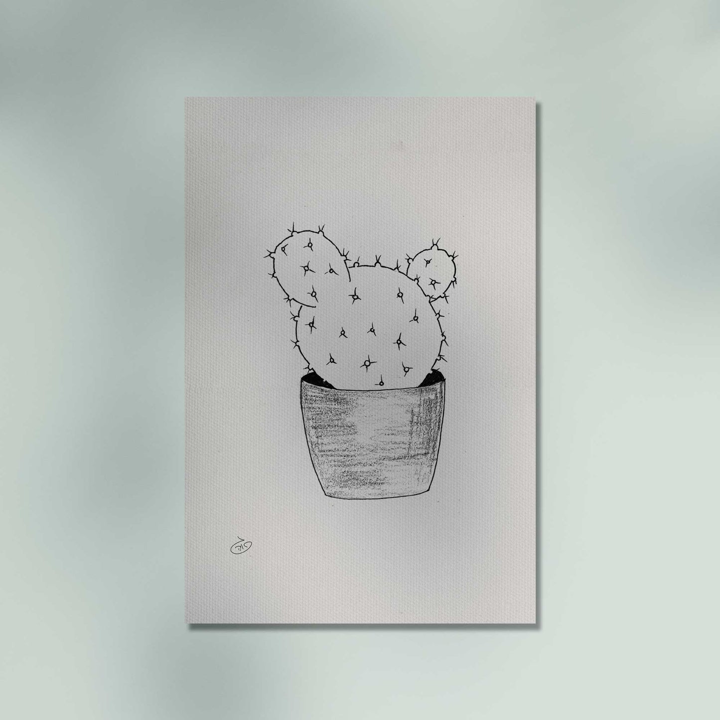 פוסטר Succulent Opuntia Poster ציור מקורי של גאיה המקדם את המודעות לאלימות בין בני זוג בכלל וכלפי נשים בפרט