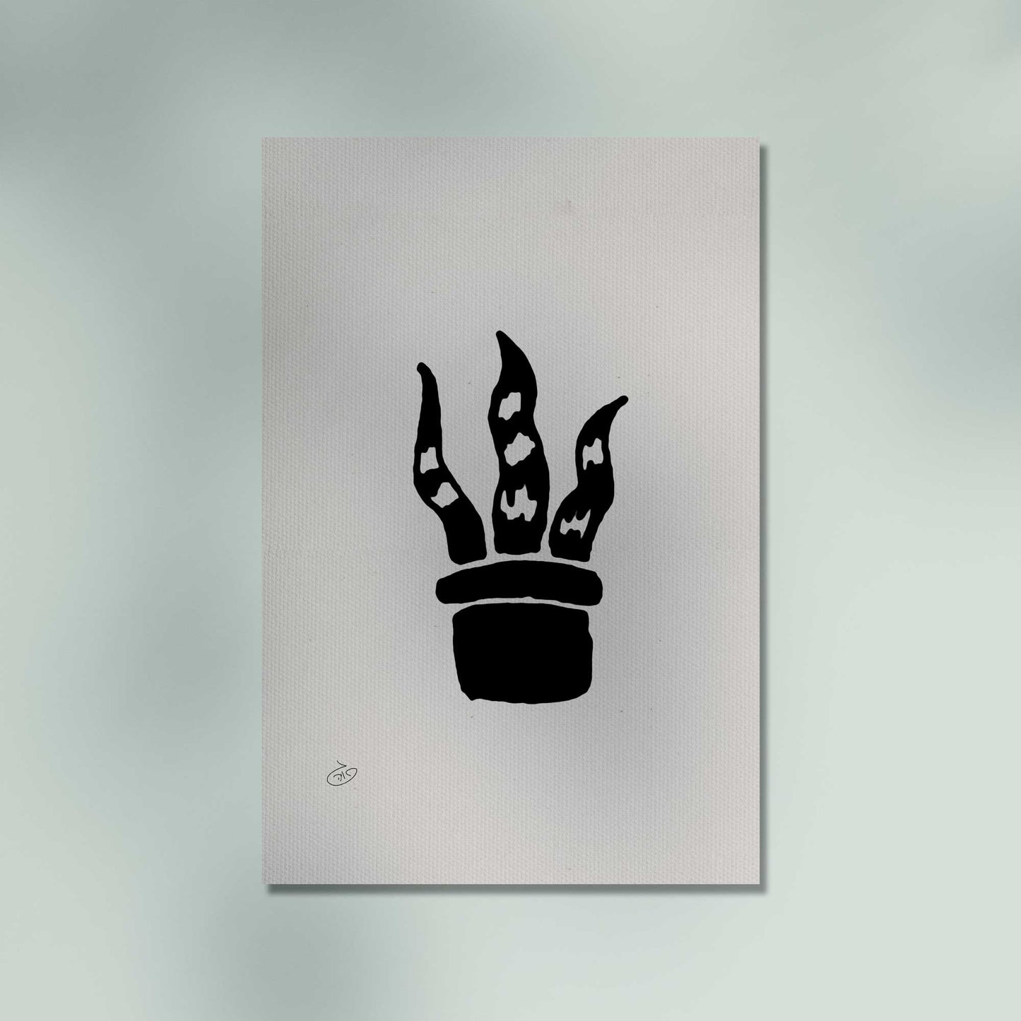פוסטר Succulent Snake Poster ציור מקורי של גאיה המקדם את המודעות לאלימות בין בני זוג בכלל וכלפי נשים בפרט