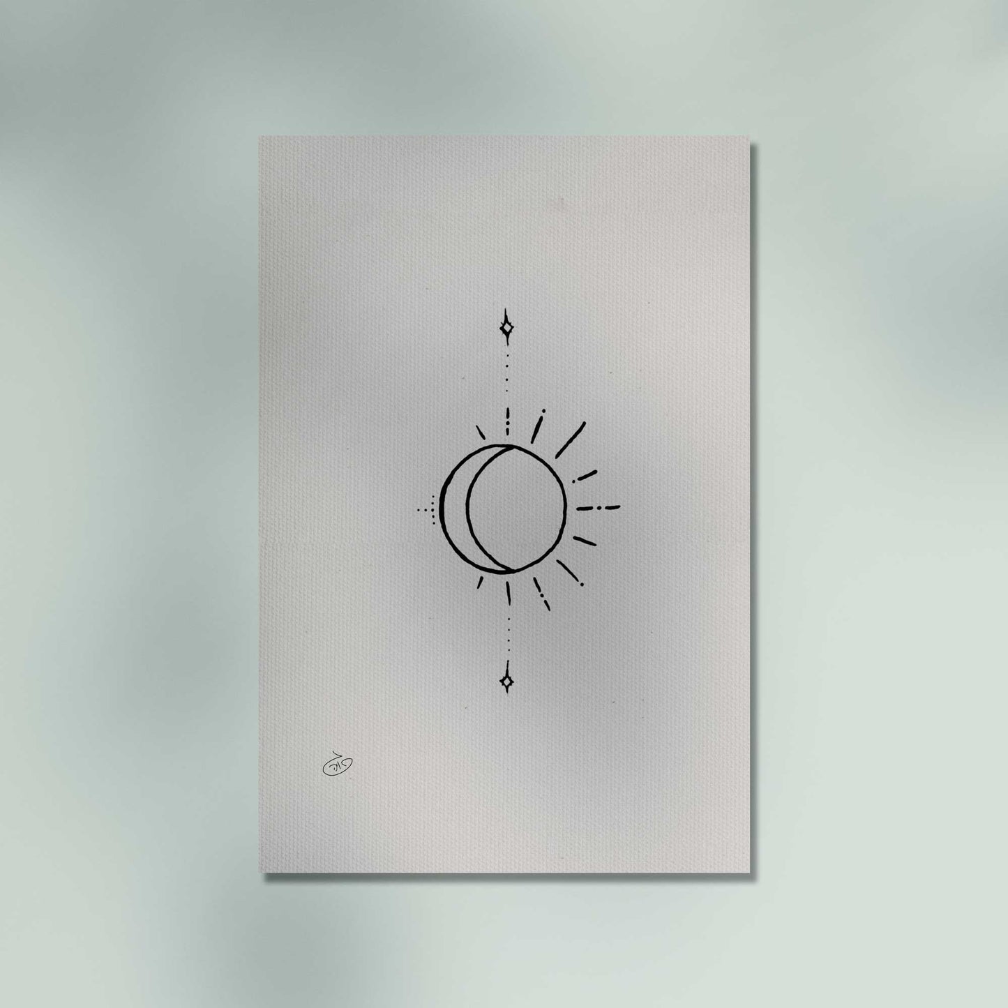 פוסטר Sun&Moon Poster ציור מקורי של גאיה המקדם את המודעות לאלימות בין בני זוג בכלל וכלפי נשים בפרט