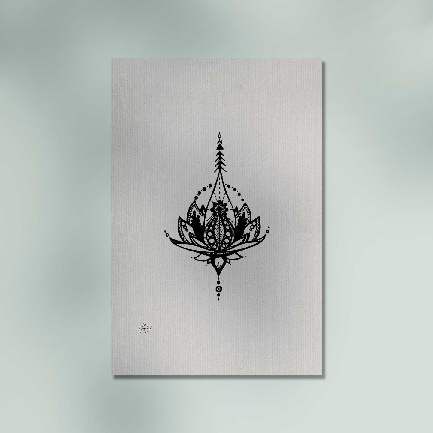 פוסטר White Lily Lotus Poster ציור מקורי של גאיה המקדם את המודעות לאלימות בין בני זוג בכלל וכלפי נשים בפרט