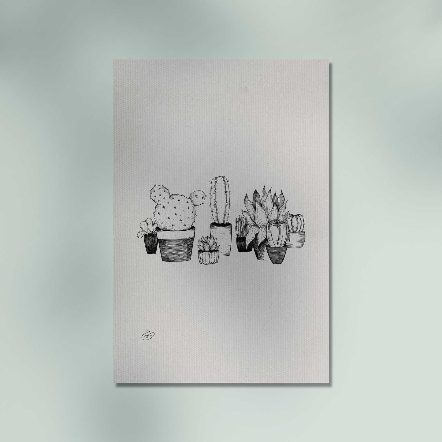 פוסטר Succulent Garden Poster ציור מקורי של גאיה המקדם את המודעות לאלימות בין בני זוג בכלל וכלפי נשים בפרט