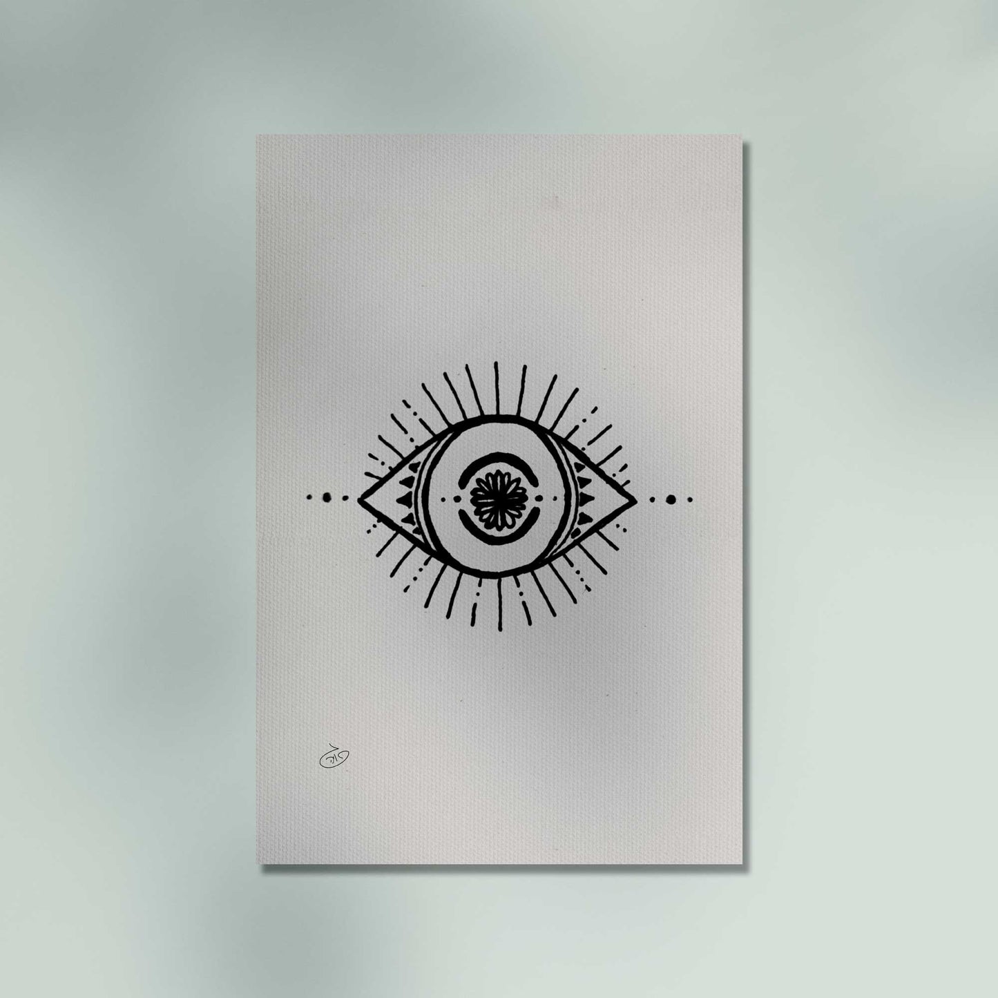פוסטר Eye Tatto Poster ציור מקורי של גאיה המקדם את המודעות לאלימות בין בני זוג בכלל וכלפי נשים בפרט