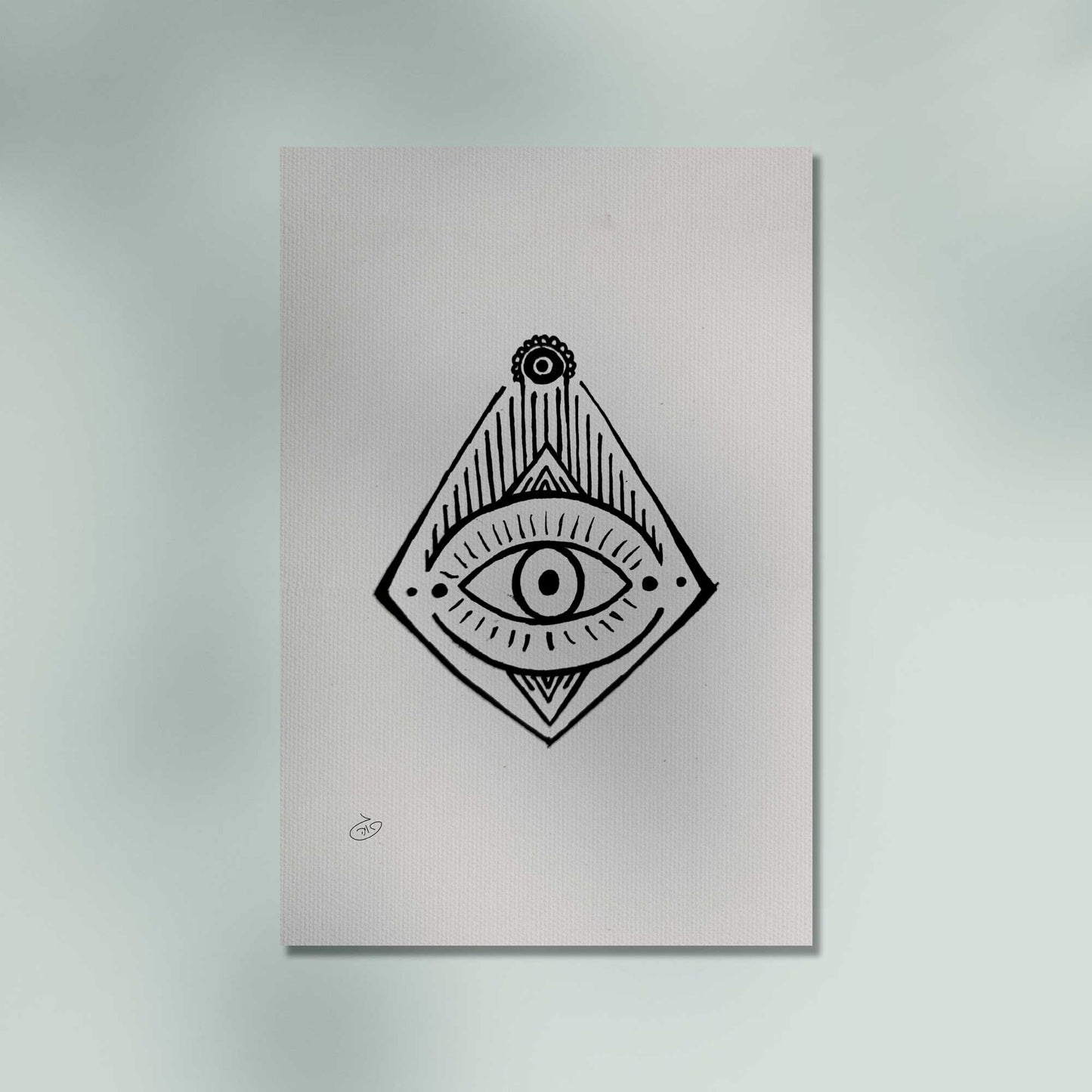 פוסטר Eye of Providence Poster ציור מקורי של גאיה המקדם את המודעות לאלימות בין בני זוג בכלל וכלפי נשים בפרט