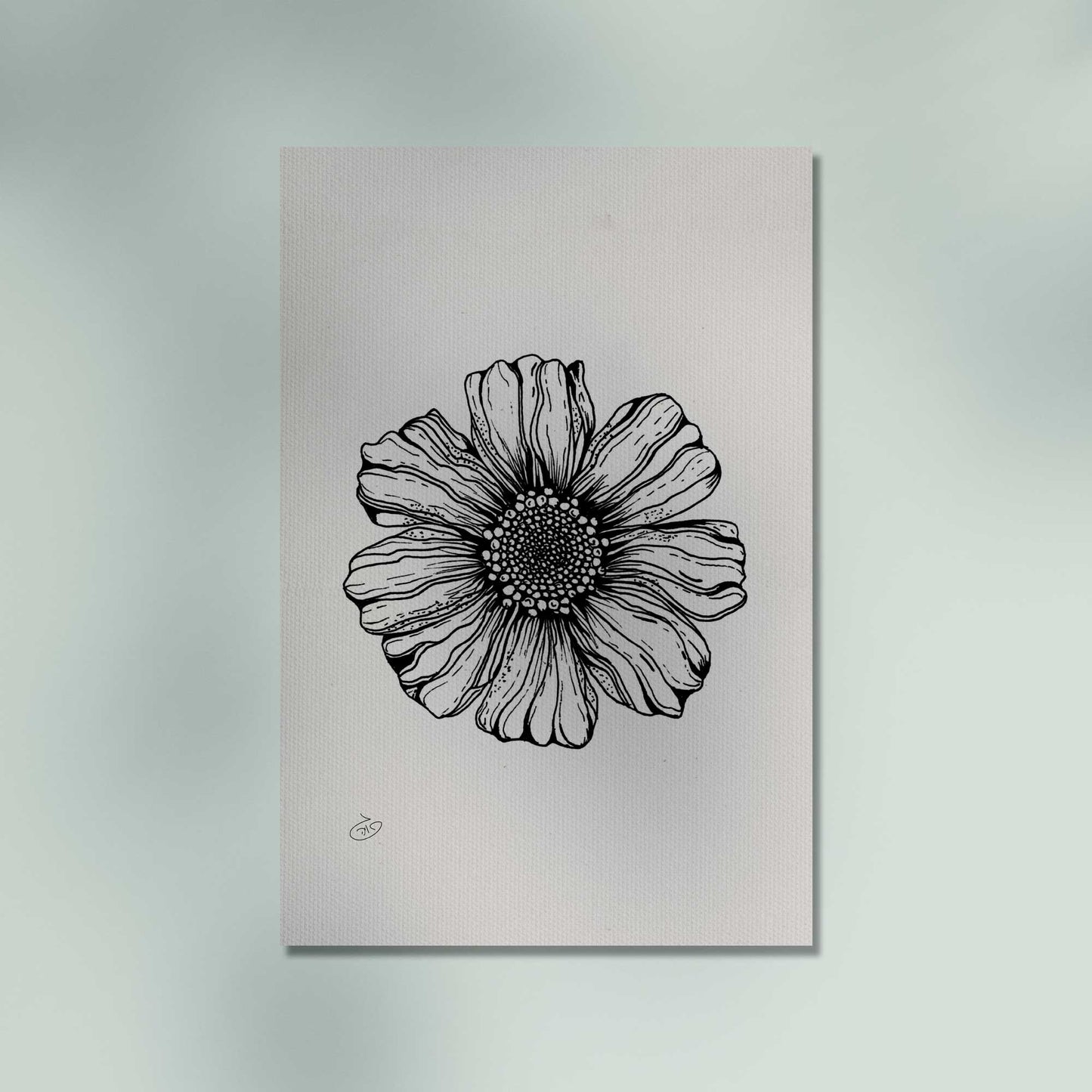 פוסטר Realistic Flower Poster ציור מקורי של גאיה המקדם את המודעות לאלימות בין בני זוג בכלל וכלפי נשים בפרט