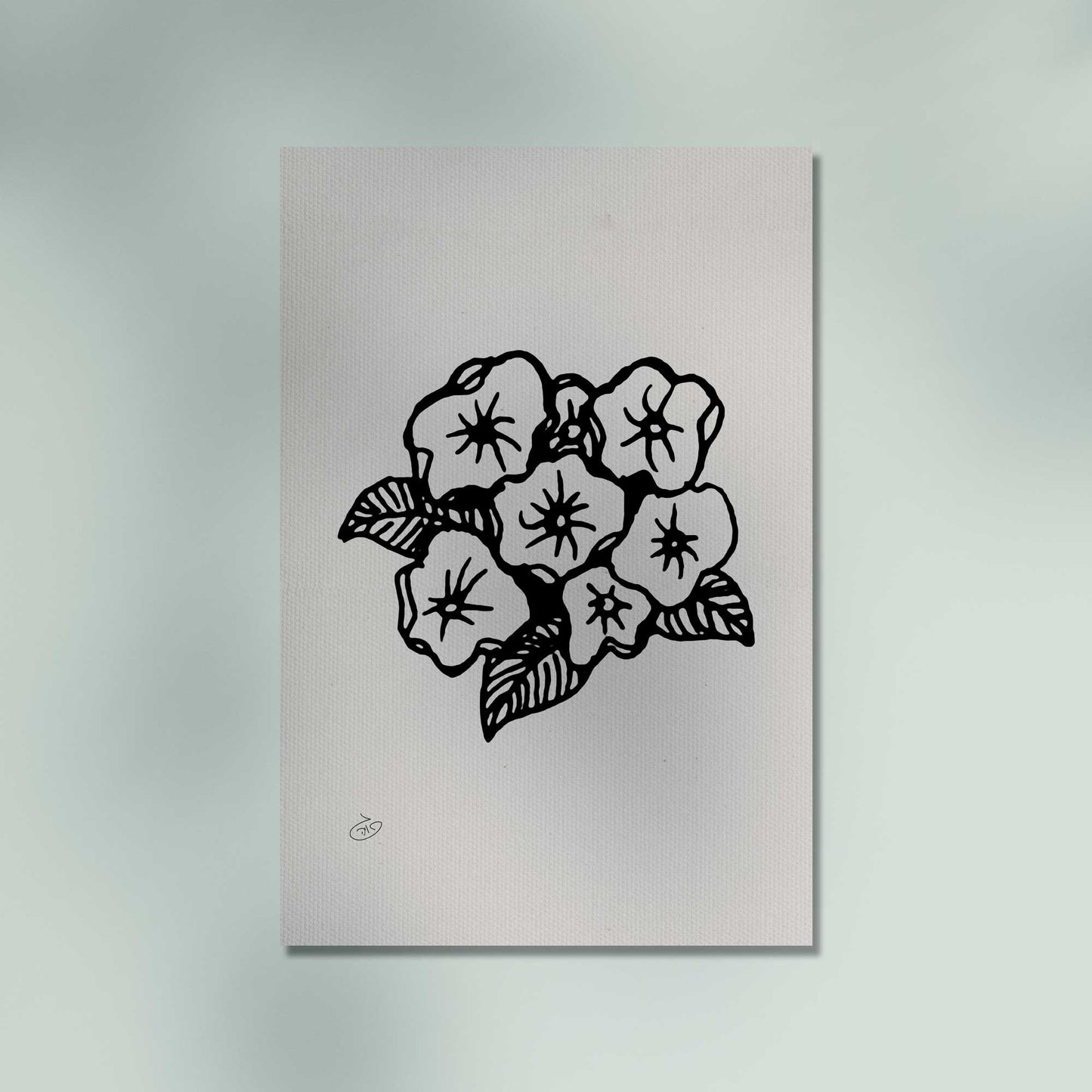 פוסטר Flower - Zoe Poster ציור מקורי של גאיה המקדם את המודעות לאלימות בין בני זוג בכלל וכלפי נשים בפרט