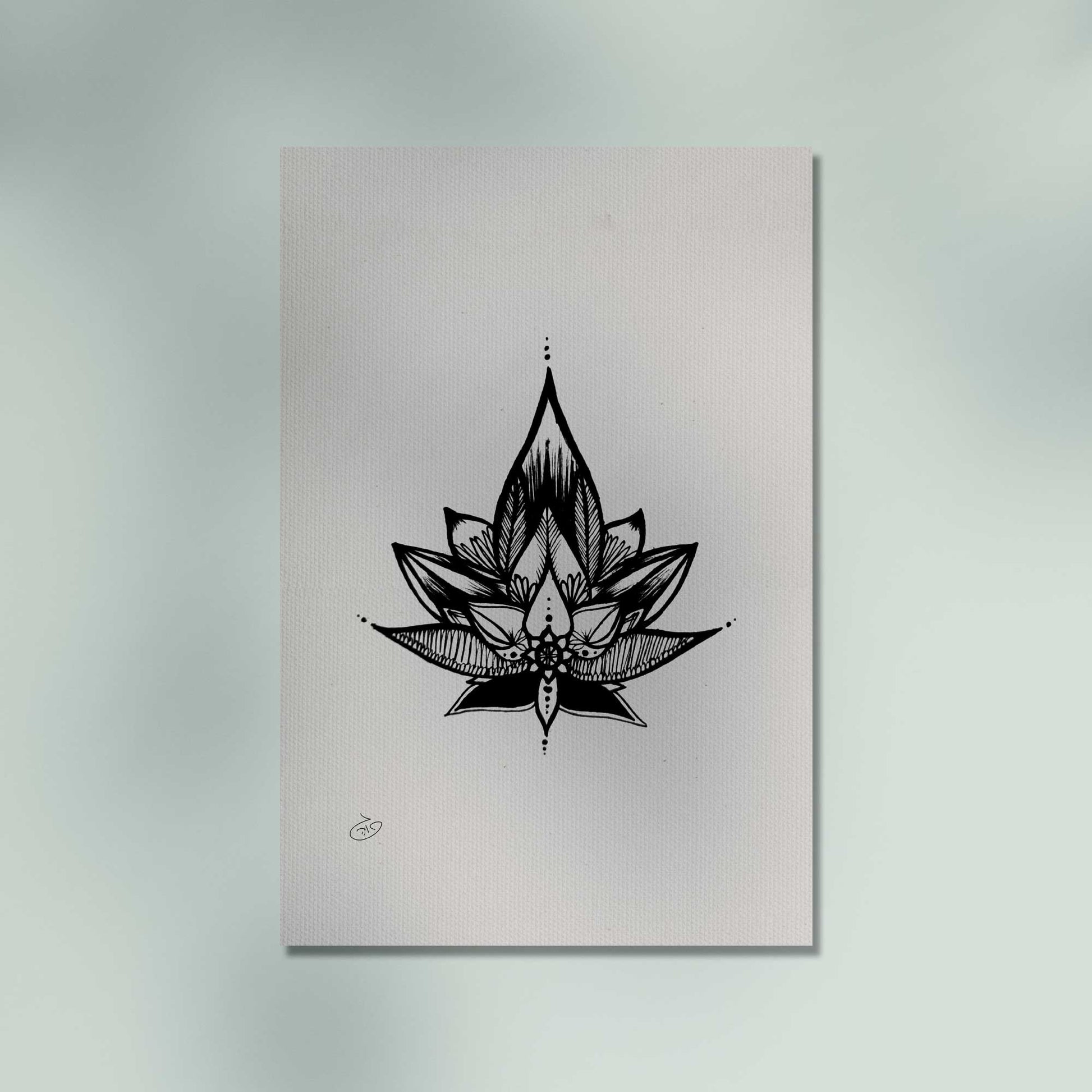 פוסטר Lotus Poster ציור מקורי של גאיה המקדם את המודעות לאלימות בין בני זוג בכלל וכלפי נשים בפרט