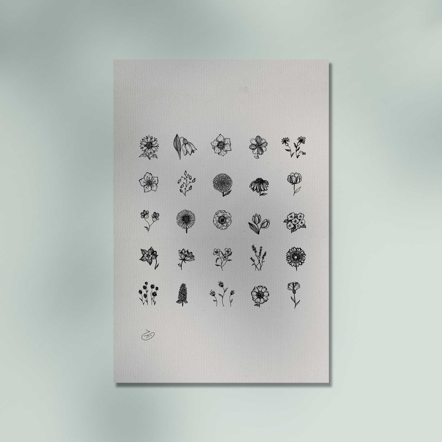 פוסטר Several Flowers Poster ציור מקורי של גאיה המקדם את המודעות לאלימות בין בני זוג בכלל וכלפי נשים בפרט