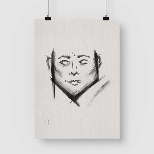 פוסטר Abstract Man Poster ציור מקורי של גאיה המקדם את המודעות לאלימות בין בני זוג בכלל וכלפי נשים בפרט