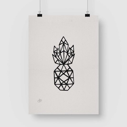 פוסטר One Line - Ananas Poster ציור מקורי של גאיה המקדם את המודעות לאלימות בין בני זוג בכלל וכלפי נשים בפרט