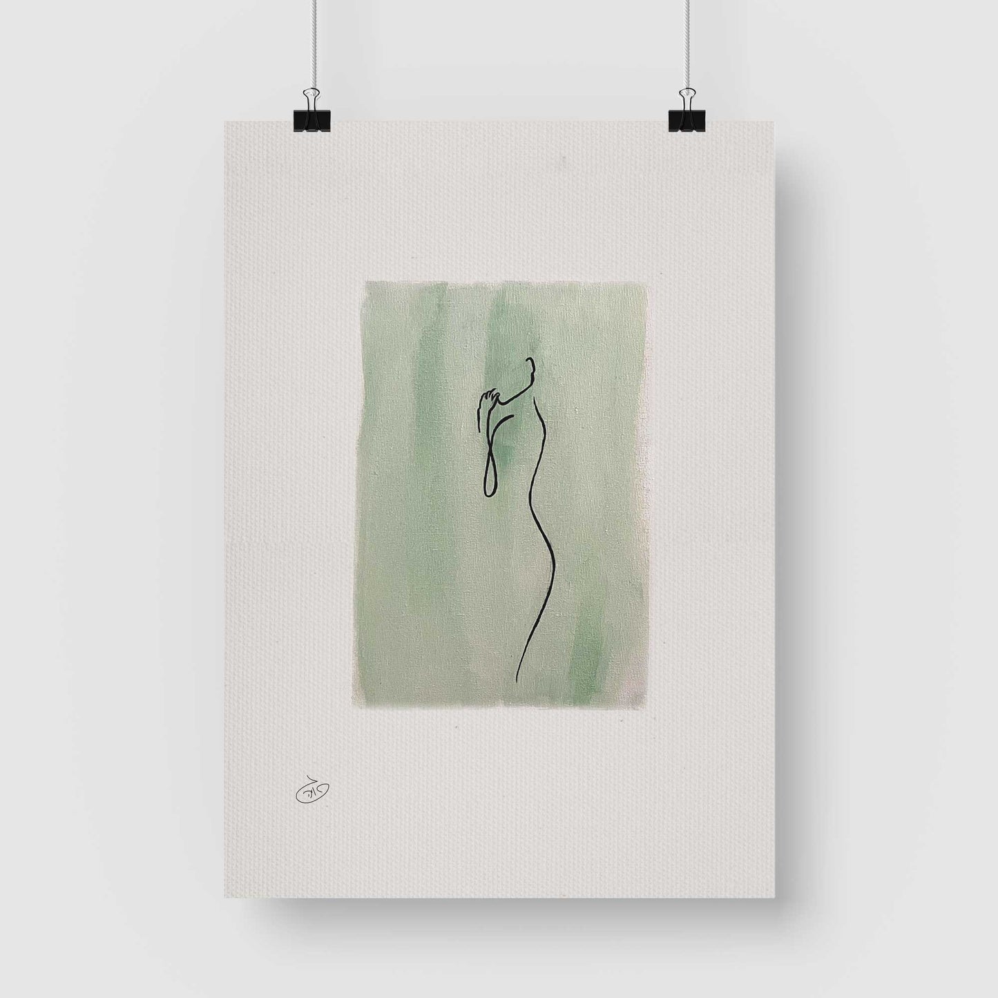 פוסטר One Line - Belle Poster ציור מקורי של גאיה המקדם את המודעות לאלימות בין בני זוג בכלל וכלפי נשים בפרט