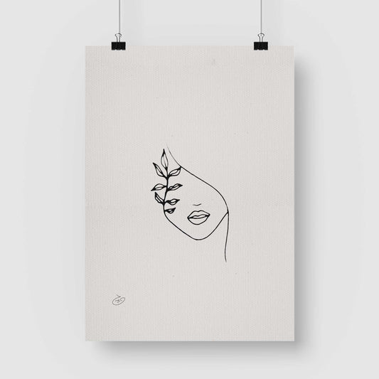 פוסטר One Line - Daniela Poster ציור מקורי של גאיה המקדם את המודעות לאלימות בין בני זוג בכלל וכלפי נשים בפרט