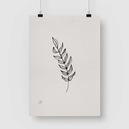 פוסטר One Line - Branch Poster ציור מקורי של גאיה המקדם את המודעות לאלימות בין בני זוג בכלל וכלפי נשים בפרט