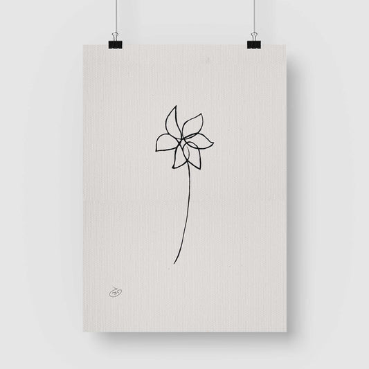 פוסטר One Line Flower - Abigail Poster ציור מקורי של גאיה המקדם את המודעות לאלימות בין בני זוג בכלל וכלפי נשים בפרט