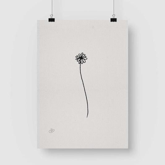 פוסטר One Line Flower - Ava Poster ציור מקורי של גאיה המקדם את המודעות לאלימות בין בני זוג בכלל וכלפי נשים בפרט