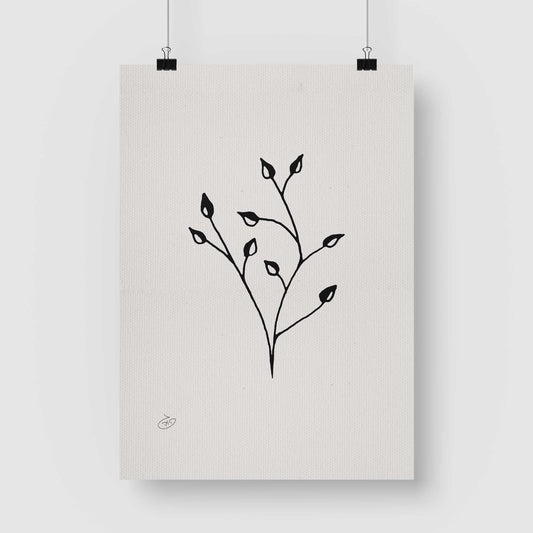 פוסטר One Line Flower - Elizabeth Poster ציור מקורי של גאיה המקדם את המודעות לאלימות בין בני זוג בכלל וכלפי נשים בפרט