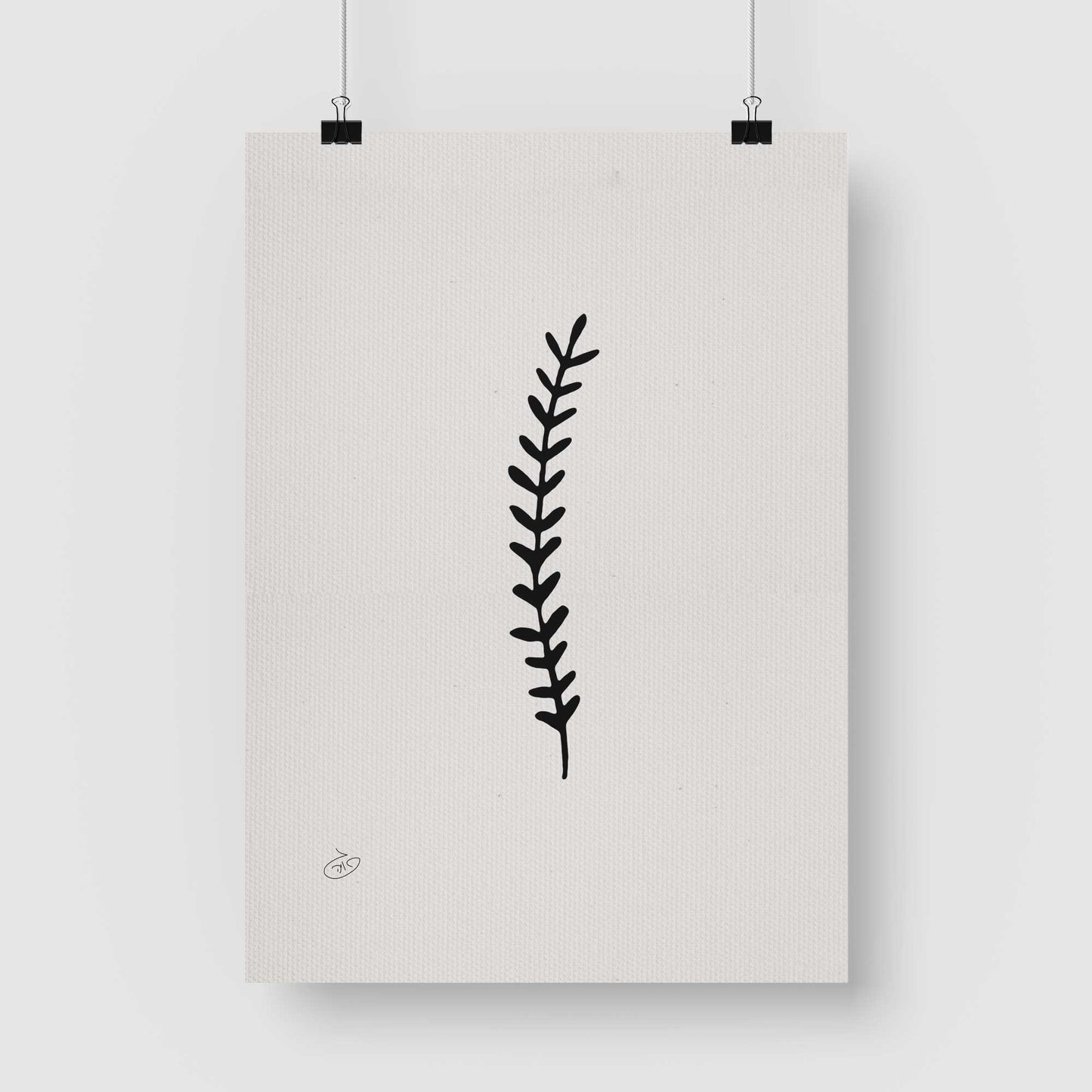 פוסטר One Line Flower - Fern Poster ציור מקורי של גאיה המקדם את המודעות לאלימות בין בני זוג בכלל וכלפי נשים בפרט