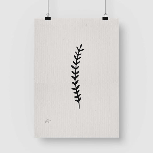 פוסטר One Line Flower - Fern Poster ציור מקורי של גאיה המקדם את המודעות לאלימות בין בני זוג בכלל וכלפי נשים בפרט