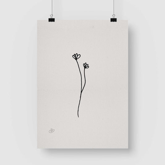 פוסטר One Line Flower - Isabella Poster ציור מקורי של גאיה המקדם את המודעות לאלימות בין בני זוג בכלל וכלפי נשים בפרט