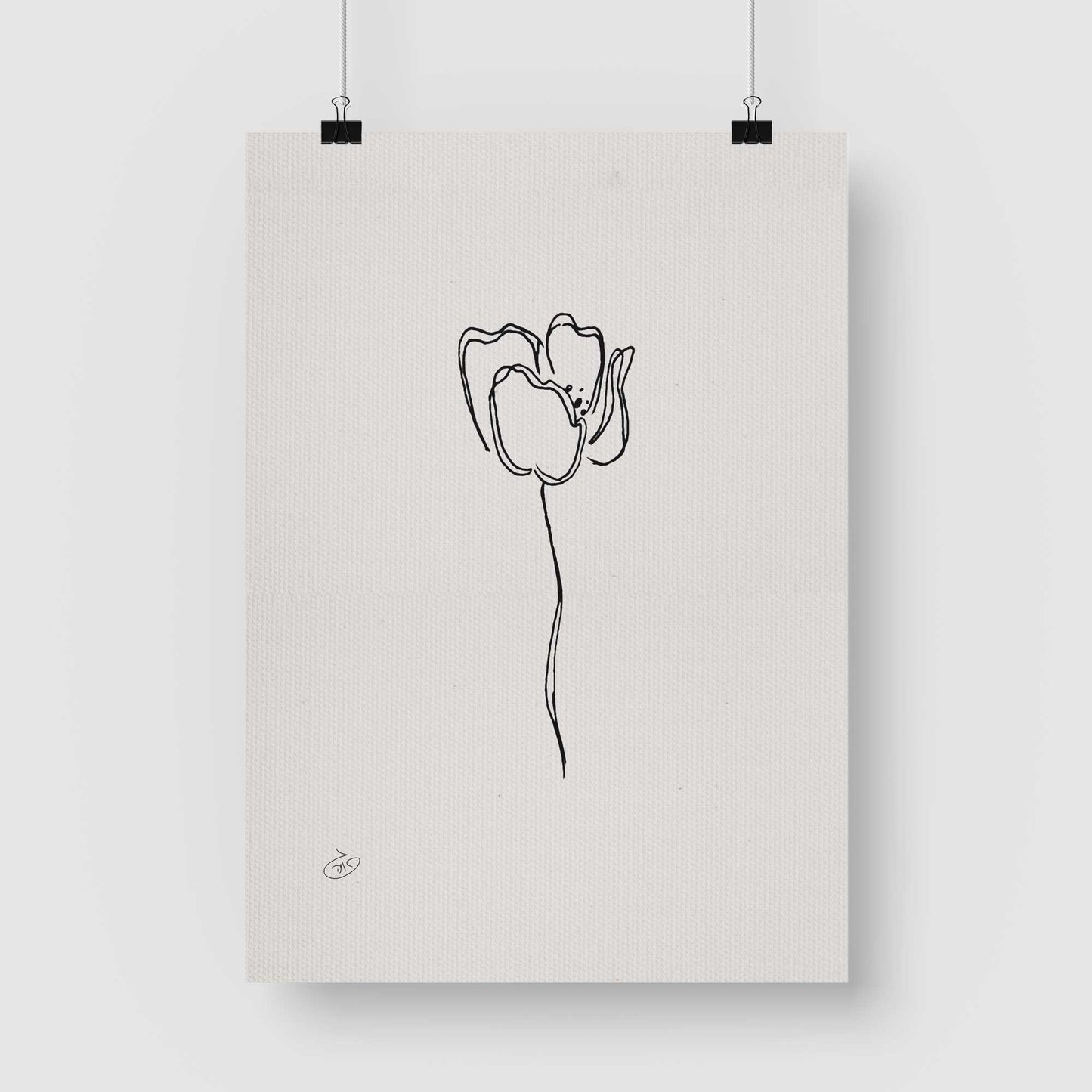 פוסטר One Line Flower - Sofia Poster ציור מקורי של גאיה המקדם את המודעות לאלימות בין בני זוג בכלל וכלפי נשים בפרט