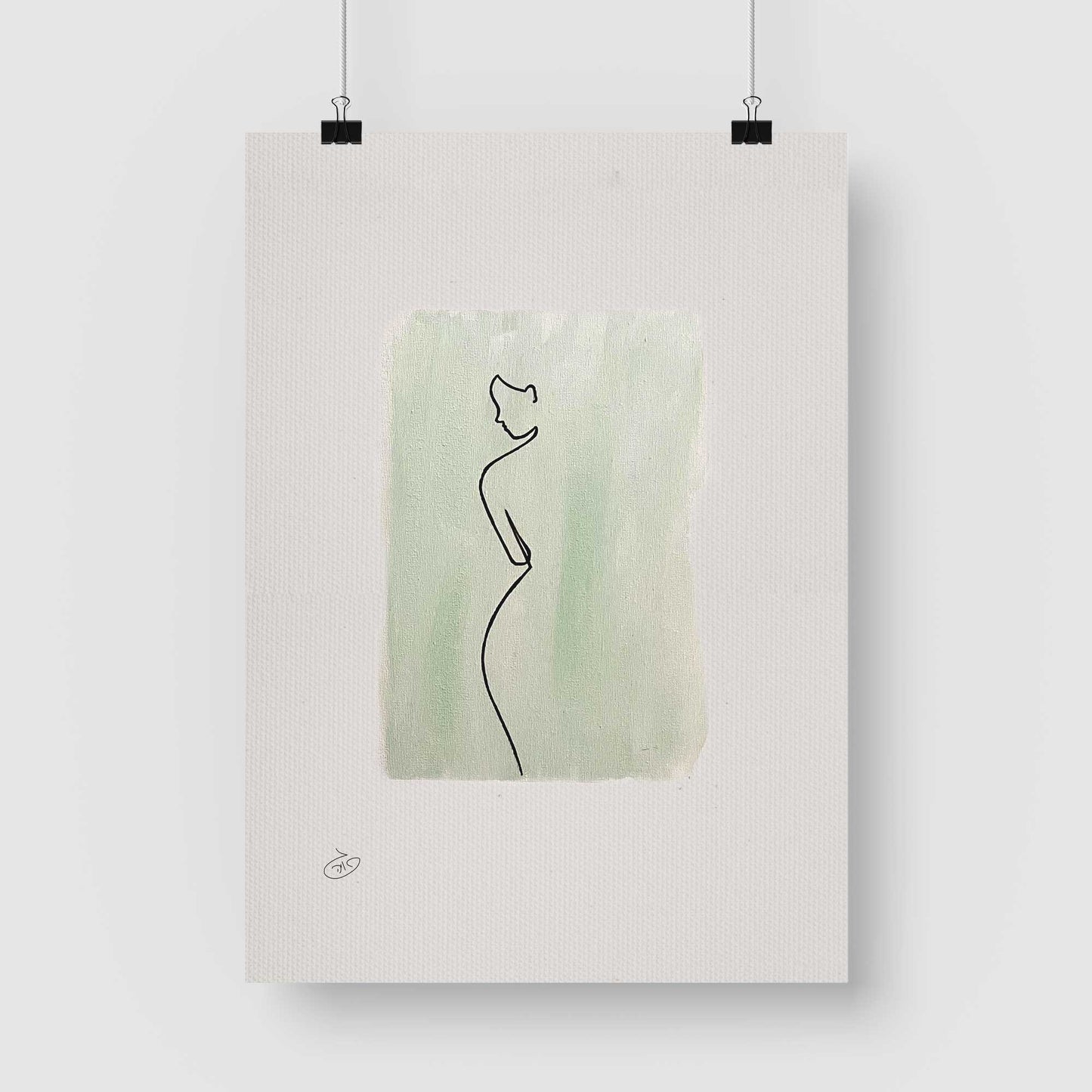 פוסטר One Line - Hermosa Poster ציור מקורי של גאיה המקדם את המודעות לאלימות בין בני זוג בכלל וכלפי נשים בפרט