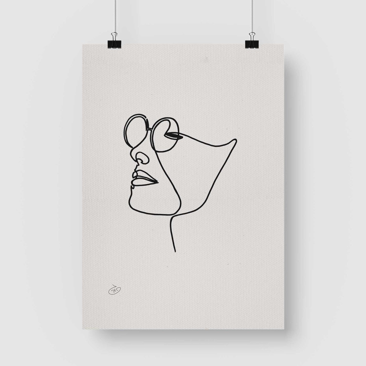 פוסטר One Line - Mi amor Poster ציור מקורי של גאיה המקדם את המודעות לאלימות בין בני זוג בכלל וכלפי נשים בפרט