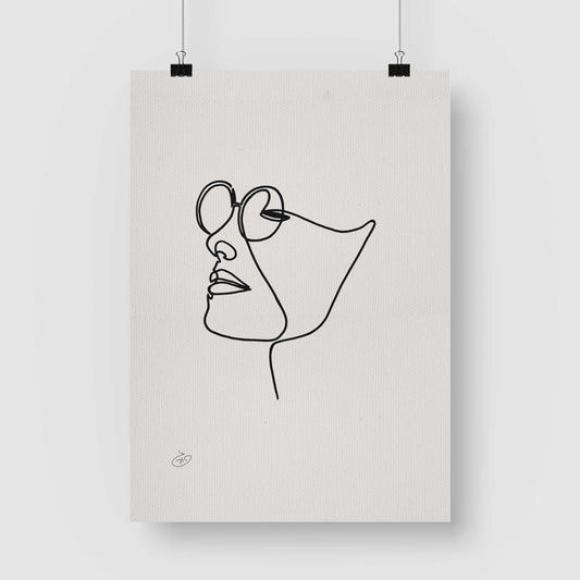 פוסטר One Line - Mi amor Poster ציור מקורי של גאיה המקדם את המודעות לאלימות בין בני זוג בכלל וכלפי נשים בפרט