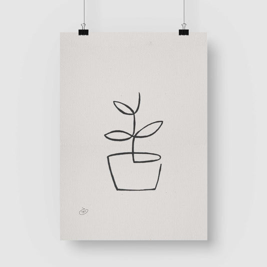 פוסטר One Line - Plant Poster ציור מקורי של גאיה המקדם את המודעות לאלימות בין בני זוג בכלל וכלפי נשים בפרט