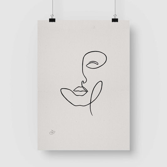 פוסטר One Line - Sundara Poster ציור מקורי של גאיה המקדם את המודעות לאלימות בין בני זוג בכלל וכלפי נשים בפרט