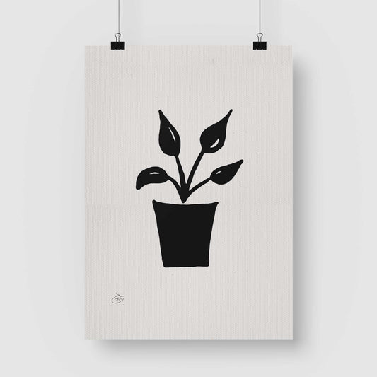 פוסטר Succulent Alocasia Poster ציור מקורי של גאיה המקדם את המודעות לאלימות בין בני זוג בכלל וכלפי נשים בפרט