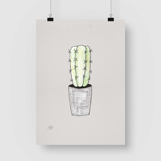 פוסטר Succulent Cactus Poster ציור מקורי של גאיה המקדם את המודעות לאלימות בין בני זוג בכלל וכלפי נשים בפרט