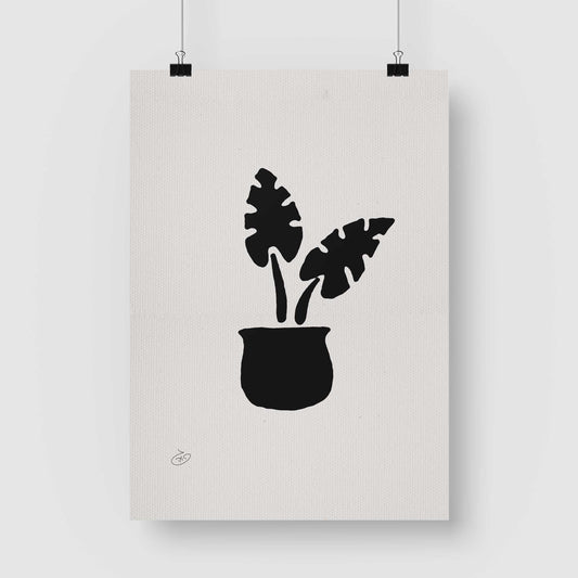 פוסטר Succulent Monstera Poster ציור מקורי של גאיה המקדם את המודעות לאלימות בין בני זוג בכלל וכלפי נשים בפרט
