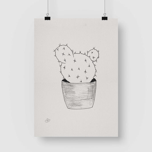 פוסטר Succulent Opuntia Poster ציור מקורי של גאיה המקדם את המודעות לאלימות בין בני זוג בכלל וכלפי נשים בפרט