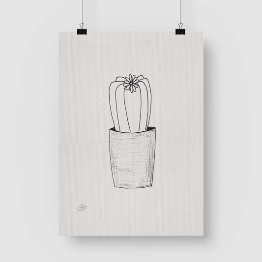 פוסטר Succulent Puruvian Poster ציור מקורי של גאיה המקדם את המודעות לאלימות בין בני זוג בכלל וכלפי נשים בפרט