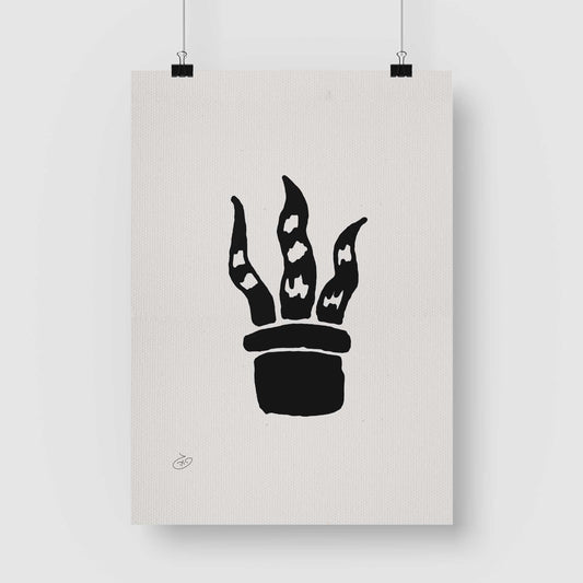 פוסטר Succulent Snake Poster ציור מקורי של גאיה המקדם את המודעות לאלימות בין בני זוג בכלל וכלפי נשים בפרט