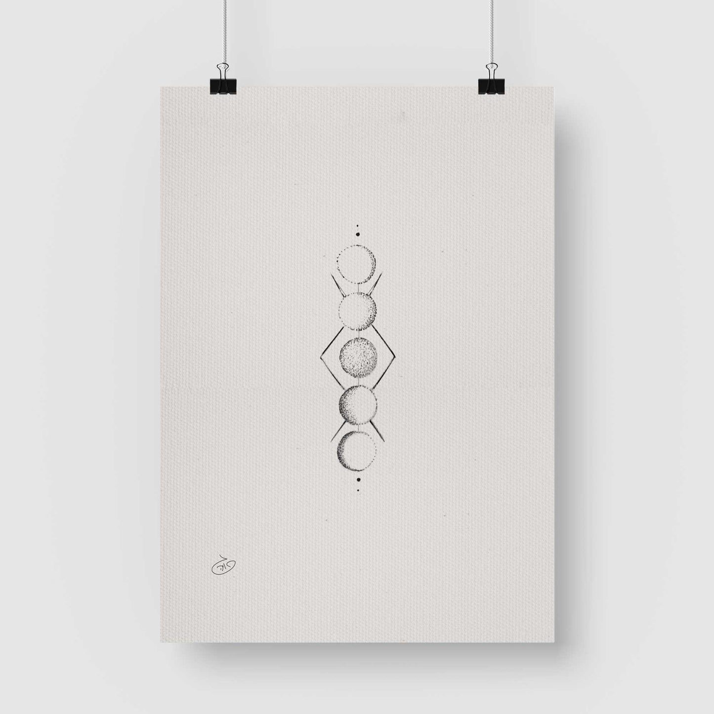 פוסטר Vertical Circles Poster ציור מקורי של גאיה המקדם את המודעות לאלימות בין בני זוג בכלל וכלפי נשים בפרט