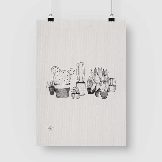 פוסטר Succulent Garden Poster ציור מקורי של גאיה המקדם את המודעות לאלימות בין בני זוג בכלל וכלפי נשים בפרט