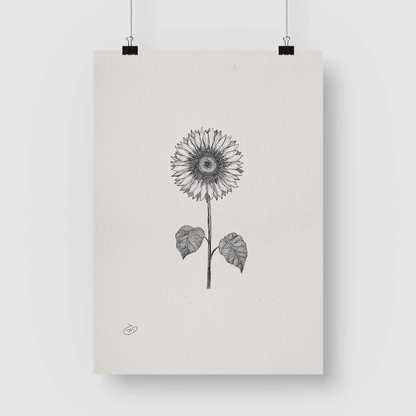 פוסטר Sunflower Flower Poster ציור מקורי של גאיה המקדם את המודעות לאלימות בין בני זוג בכלל וכלפי נשים בפרט