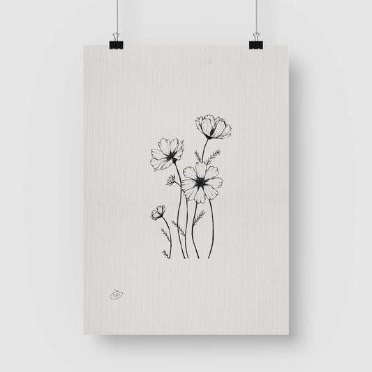 פוסטר Valentina Flowers Poster ציור מקורי של גאיה המקדם את המודעות לאלימות בין בני זוג בכלל וכלפי נשים בפרט