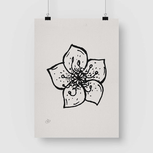 פוסטר Flower - Brooklyn Poster ציור מקורי של גאיה המקדם את המודעות לאלימות בין בני זוג בכלל וכלפי נשים בפרט