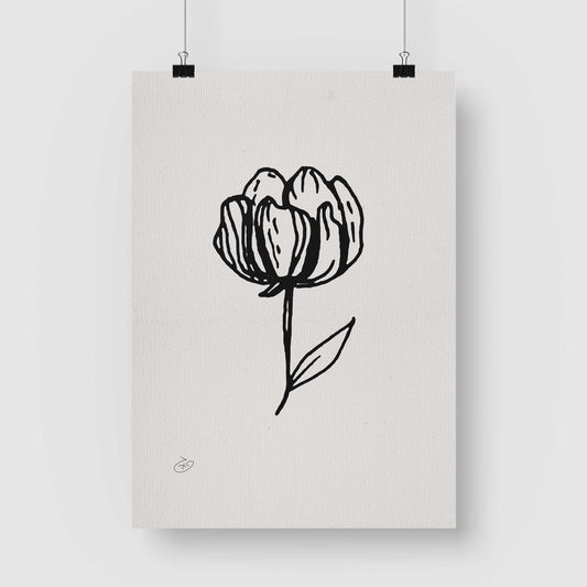 פוסטר Flower - Kinsley Poster ציור מקורי של גאיה המקדם את המודעות לאלימות בין בני זוג בכלל וכלפי נשים בפרט