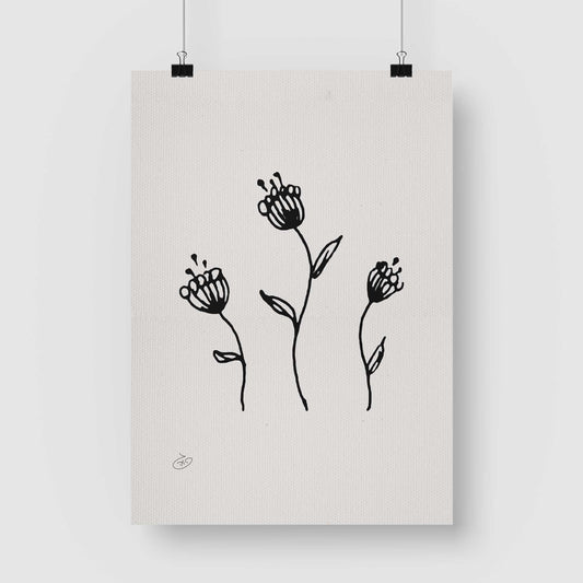 פוסטר Flower - Layla Poster ציור מקורי של גאיה המקדם את המודעות לאלימות בין בני זוג בכלל וכלפי נשים בפרט