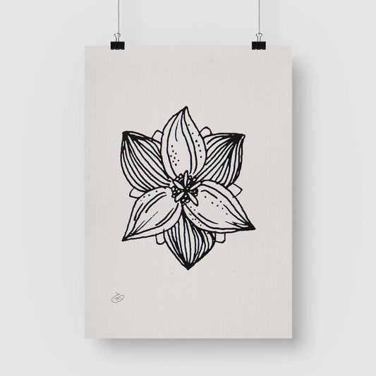 פוסטר Flower - Mila Poster ציור מקורי של גאיה המקדם את המודעות לאלימות בין בני זוג בכלל וכלפי נשים בפרט