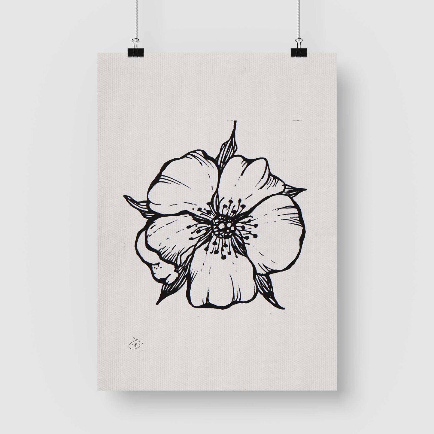 פוסטר Flower - Penelope Poster ציור מקורי של גאיה המקדם את המודעות לאלימות בין בני זוג בכלל וכלפי נשים בפרט