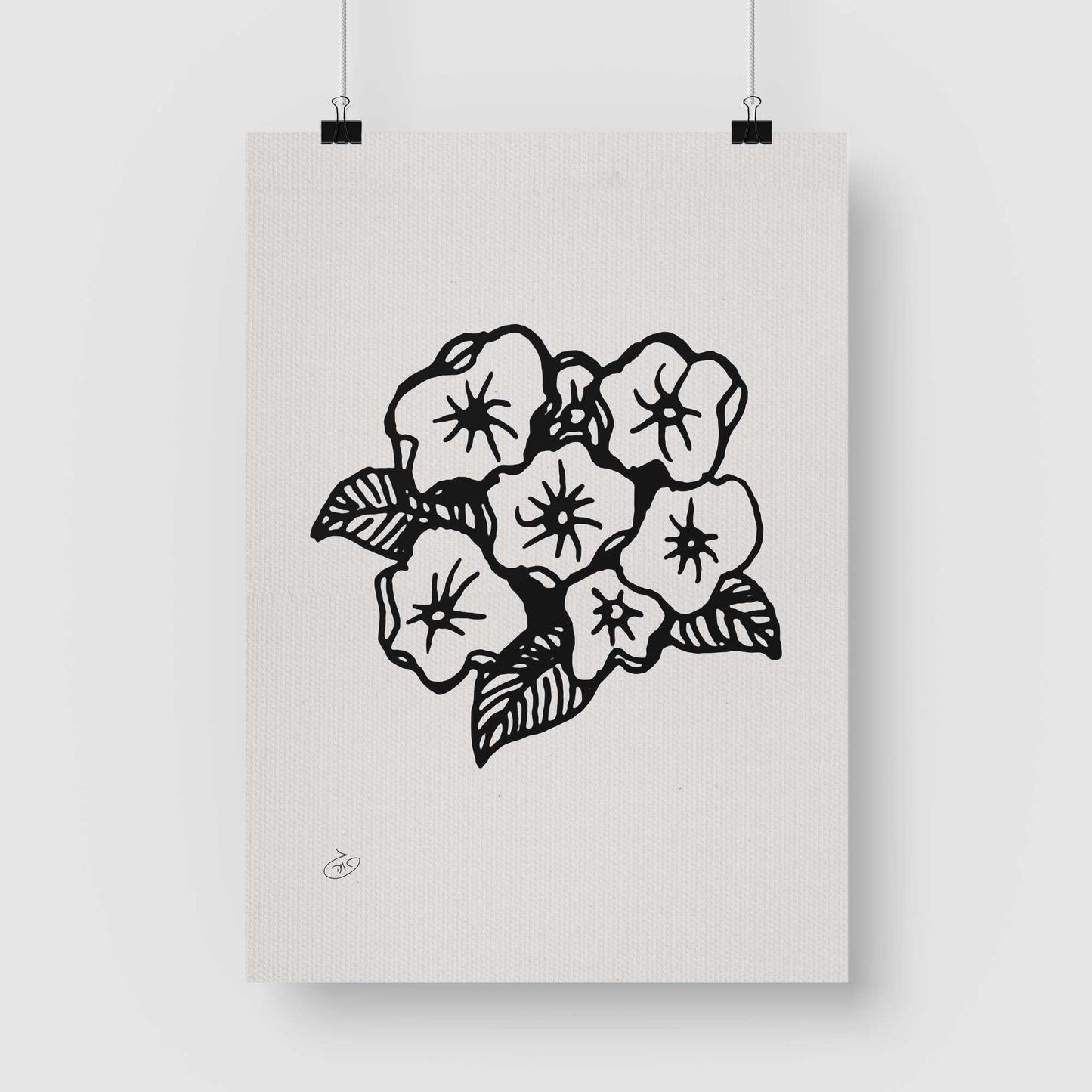 פוסטר Flower - Zoe Poster ציור מקורי של גאיה המקדם את המודעות לאלימות בין בני זוג בכלל וכלפי נשים בפרט