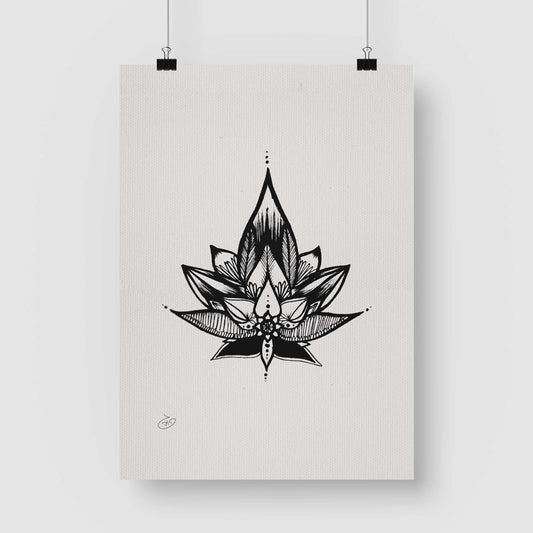 פוסטר Lotus Poster ציור מקורי של גאיה המקדם את המודעות לאלימות בין בני זוג בכלל וכלפי נשים בפרט