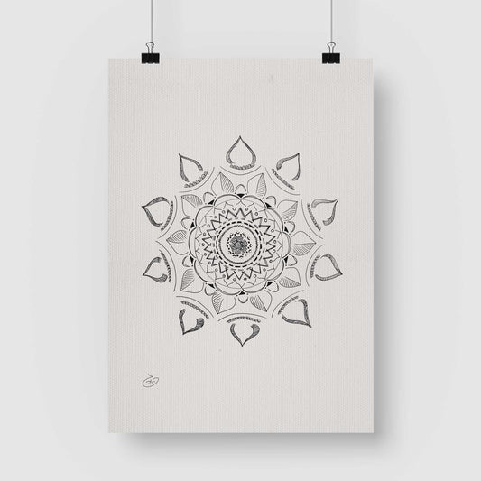 פוסטר Mandala - Acre Poster ציור מקורי של גאיה המקדם את המודעות לאלימות בין בני זוג בכלל וכלפי נשים בפרט