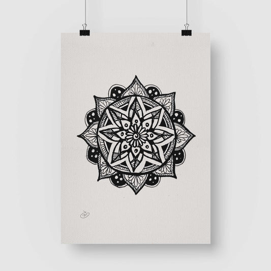 פוסטר Mandala - Africaya Poster ציור מקורי של גאיה המקדם את המודעות לאלימות בין בני זוג בכלל וכלפי נשים בפרט