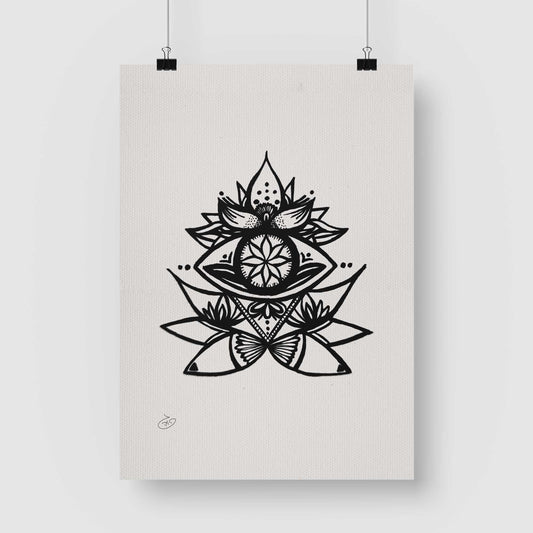 פוסטר Mandala - Delora Poster ציור מקורי של גאיה המקדם את המודעות לאלימות בין בני זוג בכלל וכלפי נשים בפרט