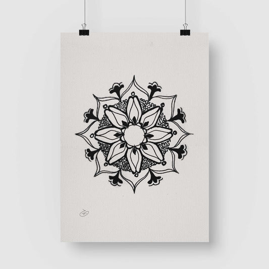 פוסטר Mandala - Felicitas Poster ציור מקורי של גאיה המקדם את המודעות לאלימות בין בני זוג בכלל וכלפי נשים בפרט