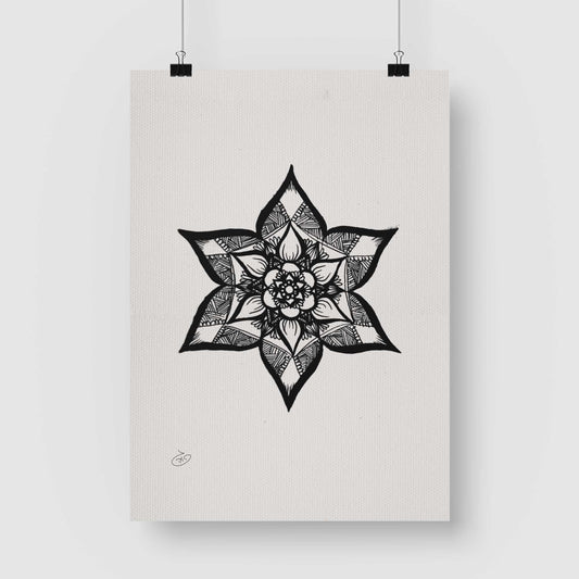 פוסטר Mandala - Mecca Poster ציור מקורי של גאיה המקדם את המודעות לאלימות בין בני זוג בכלל וכלפי נשים בפרט